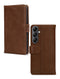 Mobilize Telefoonhoesje geschikt voor Samsung Galaxy A14 Hoesje Echt Leer | Mobilize Wallet Bookcase Portemonnee | Pasjeshouder voor 3 Pasjes | Telefoonhoesje voor Pinpas / OV Kaart / Rijbewijs - Bruin