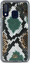Mobilize Telefoonhoesje geschikt voor Samsung Galaxy A20e Hoesje | Mobilize Gelly Velvet Uitneembare 2in1 Clutch | Pasjeshouder voor 3 Pasjes | Telefoonhoesje voor Pinpas / OV Kaart / Rijbewijs - Green Snake | Groen