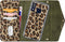 Mobilize Telefoonhoesje geschikt voor Samsung Galaxy A20e Hoesje | Mobilize Gelly Uitneembare 2in1 Clutch | Pasjeshouder voor 3 Pasjes | Telefoonhoesje voor Pinpas / OV Kaart / Rijbewijs - Leopard | Bruin,groen