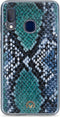 Mobilize Telefoonhoesje geschikt voor Samsung Galaxy A20e Hoesje | Mobilize Gelly Velvet Uitneembare 2in1 Clutch | Pasjeshouder voor 3 Pasjes | Telefoonhoesje voor Pinpas / OV Kaart / Rijbewijs - Royal Blue Snake | Blauw