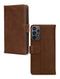 Mobilize Telefoonhoesje geschikt voor Samsung Galaxy A23 Hoesje Echt Leer | Mobilize Wallet Bookcase Portemonnee | Pasjeshouder voor 3 Pasjes | Telefoonhoesje voor Pinpas / OV Kaart / Rijbewijs - Bruin