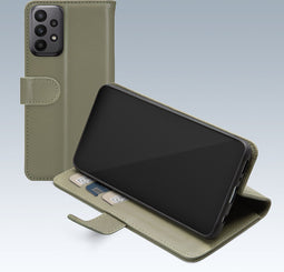 Mobilize Telefoonhoesje geschikt voor Samsung Galaxy A23 Hoesje | Mobilize Premium Gelly Wallet Bookcase Portemonnee | Pasjeshouder voor 3 Pasjes | Telefoonhoesje voor Pinpas / OV Kaart / Rijbewijs - Groen