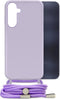 Mobilize Telefoonhoesje geschikt voor Samsung Galaxy A25 Flexibel TPU | Mobilize Lanyard Gelly Hoesje met koord - Pastel Purple | Paars