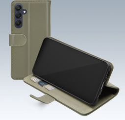 Mobilize Telefoonhoesje geschikt voor Samsung Galaxy A25 Hoesje | Mobilize Premium Gelly Wallet Bookcase Portemonnee | Pasjeshouder voor 3 Pasjes | Telefoonhoesje voor Pinpas / OV Kaart / Rijbewijs - Groen