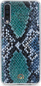 Mobilize Telefoonhoesje geschikt voor Samsung Galaxy A30s Hoesje | Mobilize Gelly Velvet Uitneembare 2in1 Clutch | Pasjeshouder voor 3 Pasjes | Telefoonhoesje voor Pinpas / OV Kaart / Rijbewijs - Royal Blue Snake | Blauw