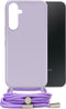 Mobilize Telefoonhoesje geschikt voor Samsung Galaxy A34 Flexibel TPU | Mobilize Lanyard Gelly Hoesje met koord - Pastel Purple | Paars