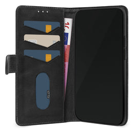 Mobilize Telefoonhoesje geschikt voor Samsung Galaxy A36 Hoesje Echt Leer | Mobilize Wallet Bookcase Portemonnee | Pasjeshouder voor 3 Pasjes | Telefoonhoesje voor Pinpas / OV Kaart / Rijbewijs - Zwart