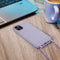 Mobilize Telefoonhoesje geschikt voor Samsung Galaxy A52 Flexibel TPU | Mobilize Lanyard Gelly Hoesje met koord - Pastel Purple | Paars