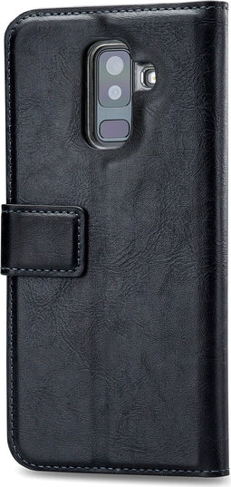 Mobilize Telefoonhoesje geschikt voor Samsung Galaxy A6 Plus (2018) Hoesje | Mobilize Magnet Uitneembare 2in1 Bookcase | Pasjeshouder voor 3 Pasjes | Telefoonhoesje voor Pinpas / OV Kaart / Rijbewijs - Zwart