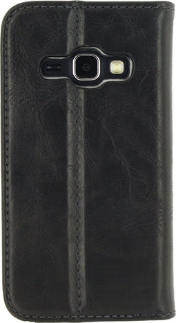 Mobilize Telefoonhoesje geschikt voor Samsung Galaxy J1 (2016) Hoesje | Mobilize Premium Magnet Bookcase | Pasjeshouder voor 1 Pasje | Telefoonhoesje voor Pinpas / OV Kaart / Rijbewijs - Zwart