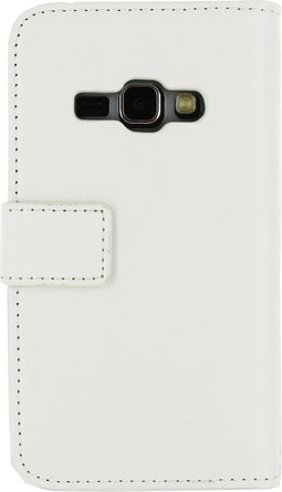 Mobilize Telefoonhoesje geschikt voor Samsung Galaxy J1 (2016) Hoesje | Mobilize Classic Gelly Wallet Bookcase Portemonnee | Pasjeshouder voor 2 Pasjes | Telefoonhoesje voor Pinpas / OV Kaart / Rijbewijs - Wit