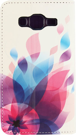 Mobilize Telefoonhoesje geschikt voor Samsung Galaxy J5 (2015) Hoesje | Mobilize Premium Magnet Bookcase | Pasjeshouder voor 1 Pasje | Telefoonhoesje voor Pinpas / OV Kaart / Rijbewijs - Fire Flower | Wit