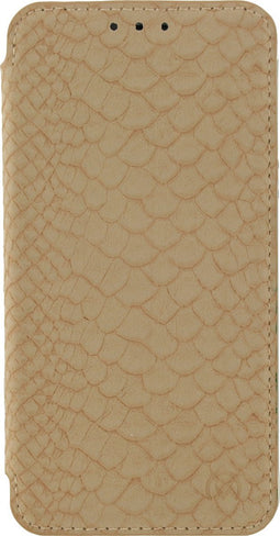 Mobilize Telefoonhoesje geschikt voor Samsung Galaxy J5 (2016) Hoesje | Mobilize Slim Gelly Bookcase - Snake Creamy Rose | Bruin