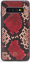 Mobilize Telefoonhoesje geschikt voor Samsung Galaxy S10 Hoesje | Mobilize Gelly Velvet Uitneembare 2in1 Clutch | Pasjeshouder voor 3 Pasjes | Telefoonhoesje voor Pinpas / OV Kaart / Rijbewijs - Red Snake | Rood