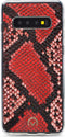 Mobilize Telefoonhoesje geschikt voor Samsung Galaxy S10 Hoesje | Mobilize Gelly Velvet Uitneembare 2in1 Clutch | Pasjeshouder voor 3 Pasjes | Telefoonhoesje voor Pinpas / OV Kaart / Rijbewijs - Red Snake | Rood