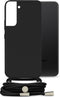 Mobilize Telefoonhoesje geschikt voor Samsung Galaxy S22 Flexibel TPU | Mobilize Lanyard Gelly Hoesje met koord - Zwart