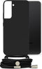 Mobilize Telefoonhoesje geschikt voor Samsung Galaxy S22 Plus Flexibel TPU | Mobilize Lanyard Gelly Hoesje met koord - Zwart