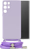 Mobilize Telefoonhoesje geschikt voor Samsung Galaxy S22 Ultra Flexibel TPU | Mobilize Lanyard Gelly Hoesje met koord - Pastel Purple | Paars
