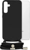 Mobilize Telefoonhoesje geschikt voor Samsung Galaxy S23 FE Flexibel TPU | Mobilize Lanyard Gelly Hoesje met koord - Zwart