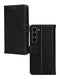 Mobilize Telefoonhoesje geschikt voor Samsung Galaxy S23 Hoesje Echt Leer | Mobilize Wallet Bookcase Portemonnee | Pasjeshouder voor 3 Pasjes | Telefoonhoesje voor Pinpas / OV Kaart / Rijbewijs - Zwart