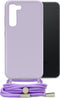 Mobilize Telefoonhoesje geschikt voor Samsung Galaxy S23 Plus Flexibel TPU | Mobilize Lanyard Gelly Hoesje met koord - Pastel Purple | Paars