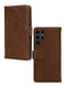 Mobilize Telefoonhoesje geschikt voor Samsung Galaxy S23 Ultra Hoesje Echt Leer | Mobilize Wallet Bookcase Portemonnee | Pasjeshouder voor 3 Pasjes | Telefoonhoesje voor Pinpas / OV Kaart / Rijbewijs - Bruin