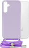 Mobilize Telefoonhoesje geschikt voor Samsung Galaxy S24 Plus Flexibel TPU | Mobilize Lanyard Gelly Hoesje met koord - Pastel Purple | Paars
