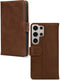 Mobilize Telefoonhoesje geschikt voor Samsung Galaxy S24 Ultra Hoesje Echt Leer | Mobilize Wallet Bookcase Portemonnee | Pasjeshouder voor 3 Pasjes | Telefoonhoesje voor Pinpas / OV Kaart / Rijbewijs - Bruin