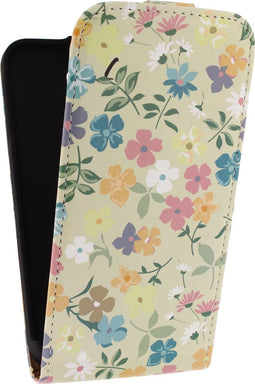Mobilize Telefoonhoesje geschikt voor Samsung Galaxy S5 Hoesje | Mobilize Ultra Slim Flip Flipcase - Neo Flowers | Wit