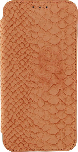 Mobilize Telefoonhoesje geschikt voor Samsung Galaxy S6 Hoesje TPU,Kunstleer | Mobilize Slim Booklet Bookcase | Pasjeshouder voor 1 Pasje | Telefoonhoesje voor Pinpas / OV Kaart / Rijbewijs - Snake Apricot | Bruin