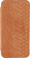 Mobilize Telefoonhoesje geschikt voor Samsung Galaxy S6 Hoesje TPU,Kunstleer | Mobilize Slim Booklet Bookcase | Pasjeshouder voor 1 Pasje | Telefoonhoesje voor Pinpas / OV Kaart / Rijbewijs - Snake Apricot | Bruin