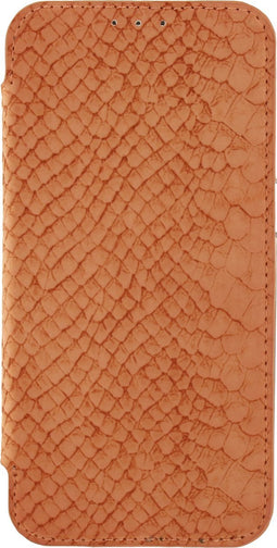 Mobilize Telefoonhoesje geschikt voor Samsung Galaxy S7 Edge Hoesje | Mobilize Slim Booklet Bookcase | Pasjeshouder voor 1 Pasje | Telefoonhoesje voor Pinpas / OV Kaart / Rijbewijs - Snake Apricot | Bruin