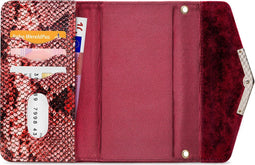Mobilize Telefoonhoesje geschikt voor Samsung Galaxy S8 Hoesje | Mobilize Gelly Velvet Uitneembare 2in1 Clutch | Pasjeshouder voor 3 Pasjes | Telefoonhoesje voor Pinpas / OV Kaart / Rijbewijs - Red Snake | Rood