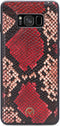 Mobilize Telefoonhoesje geschikt voor Samsung Galaxy S8 Hoesje | Mobilize Gelly Velvet Uitneembare 2in1 Clutch | Pasjeshouder voor 3 Pasjes | Telefoonhoesje voor Pinpas / OV Kaart / Rijbewijs - Red Snake | Rood