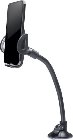 Mobilize Telefoonhouder Auto Zuignap Voorruit | Mobilize Gooseneck Klem Verstelbaar Zwart