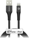 Mobilize USB-A naar Apple Lightning Kabel MFI 1 Meter - Zwart