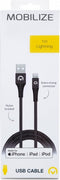 Mobilize USB-A naar Apple Lightning Kabel MFI 1 Meter - Zwart