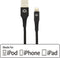 Mobilize USB-A naar Apple Lightning Kabel MFI 2 Meter - Zwart