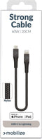 Mobilize USB-C naar Apple Lightning Kabel 0.2 Meter - Zwart