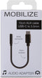 Mobilize USB-C naar AUX 3.5mm Kabel 0.15 Meter - Zwart