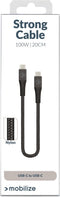 Mobilize USB-C naar USB-C Kabel 0.2 Meter - Zwart