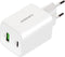 Mobiparts - 45Watt Universele GaN QC Snellader 45W - 2 Poorten (USB-C & USB-A) - GaN Technologie - PD 3.0 - Geschikt voor o.a. Tablets, Apple iPhone en Samsung Smartphones