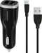 Mobiparts Autoloader - 12W/2.4A - 2 USB Poorten - Smart IC + USB-C Kabel - Zwart