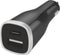 Mobiparts Car Charger Dual USB-A en USB-C 12W/2.4A - Zwart