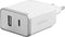 Mobiparts - Dual-Port Oplader 2.4A USB-A + USB-C - wit