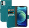 Mobiparts hoesje geschikt voor Apple iPhone 12/12 Pro - Saffiano Wallet/Portemonnee hoesje - Magneet Sluiting - 3 Opbergvakken - Blauw