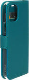 Mobiparts hoesje geschikt voor Apple iPhone 12/12 Pro - Saffiano Wallet/Portemonnee hoesje - Magneet Sluiting - 3 Opbergvakken - Blauw