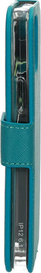Mobiparts hoesje geschikt voor Apple iPhone 12/12 Pro - Saffiano Wallet/Portemonnee hoesje - Magneet Sluiting - 3 Opbergvakken - Blauw
