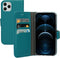 Mobiparts hoesje geschikt voor Apple iPhone 12/12 Pro - Saffiano Wallet/Portemonnee hoesje - Magneet Sluiting - 3 Opbergvakken - Blauw