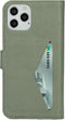 Mobiparts hoesje geschikt voor Apple iPhone 12/12 Pro - Wallet/Boekhoesje - Eco Leer - Magneet Sluiting - Opberg vakken - Groen
